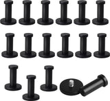 16 stuks ronde kledinghaken, garderobehaken, wandhaken, zwart, 53 mm, roestvrij staal, handdoekhaken, zwart, incl. bevestigingsmateriaal, roestvrije kledinghaken voor badkamer, keuken