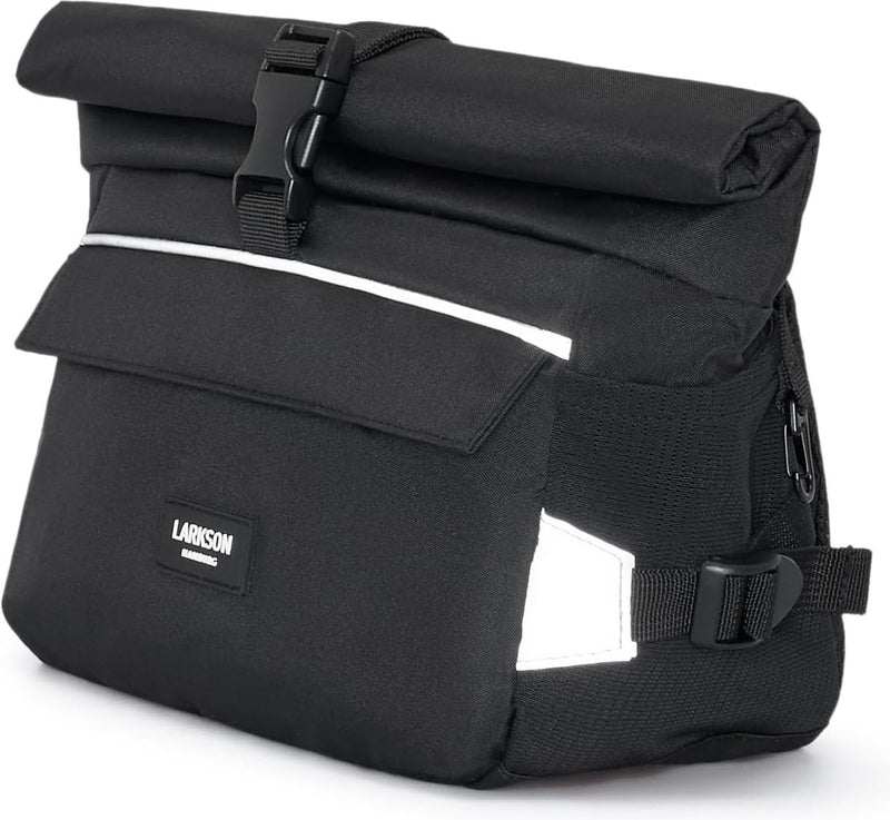Stuurtas Zwart - 2 in 1 Fietstas & Schoudertas - Bikepacking Tas voor Voorstuur met Reflectie - Waterafstotend