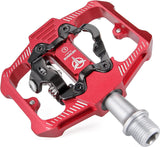 Fietspedalen voor SPD, 3 afgedichte lagers, dubbele functie, plat en klikpedaal, lichte aluminium MTB-pedalen 9/16 inch met noppen voor MTB, racefiets