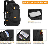 Tactische rugzak, 25 liter, waterdicht, trekkingrugzak, militaire Molle-rugzak voor kamperen, trekking, reizen, A-zwart., vakantie