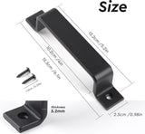 Schuifdeurgreep, schuurdeurgreep, handgreep, metalen handgreep aan beide zijden gematteerd, zwarte handgrepen, meubelgreep, voor schuifdeuren, kasten en kledingkasten, solide en eenvoudig te