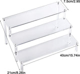 Acryl displaystandaard, 3-laags helder acryl displayverhogers, transparant acryl standaard stijgplank, sieraden display stijgplank vitrine, decoratieve trappen weergeven, voor figuren, cupcake, organisator