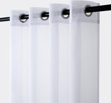 Voile gordijnen met kleurverloop, transparant gordijn, kort, tule gordijn met oogjes, in zwart-wit, kleurverloop, 160 x 140 cm (h x b), modern, voor kinderkamer, woonkamer, slaapkamer, set van