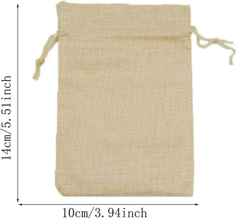 30 stuks linnen jutezakken met trekkoord, jute geschenkzakjes, jute zakjes, 10x14cm, voor bruiloftsfeest, Kerstmis en doe-het-zelf knutselen