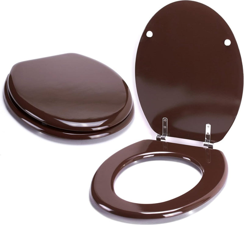 Toiletbril, mdf, chocolade, 30 x 20 x 15 cm