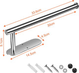 Keukenrolhouder zonder boren, zelfklevende of boorbare handdoekhouder/keukenhouder, keukenrolhouder van roestvrij staal, tissuestick geschikt voor keuken, badkamer, slaapkamer (zilver)
