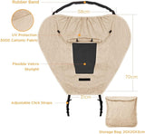 Luifel kinderwagen met uv-bescherming 50+ en waterdicht, dubbellaags stof met kijkvenster en extra brede schaduwvleugels, kaki