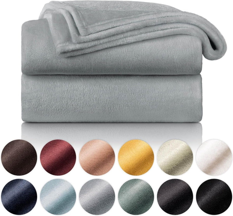 fleecedeken, deken, bank, Oeko-Tex®-gecertificeerd, grote bankdeken, deken, woondeken, sprei en bedsprei, 220 x 240 cm, grijs