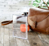 A5 platte waterfles, 750 ml platte drinkfles reisfles slank AS plastic waterfles herbruikbaar BPA-vrij voor school, buitenactiviteiten in de sportschool, fietsen, wandelen