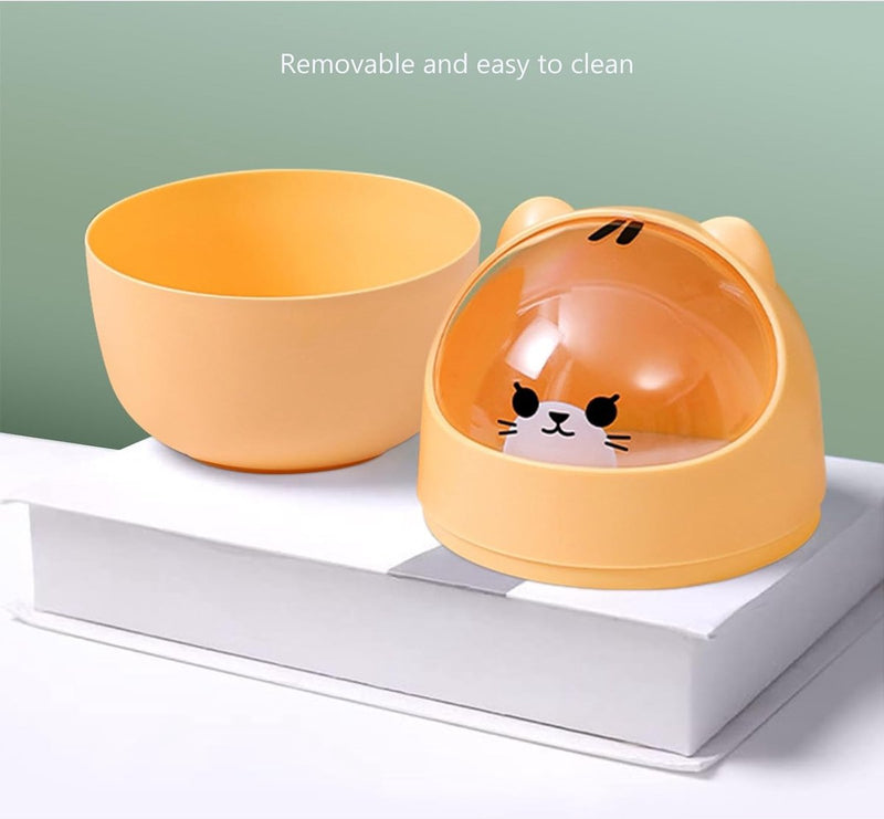 Kleine Beer Kat Tafelprullenbak met swingdeksel, cosmetica-emmer, mini prullenbak, pennenhouder, slaapkamerdecoraties, badkamer, bureau, cosmetica-emmer, prullenbak, afvalemmer (B)