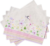 Placemats van 100% katoen, set van 4, 33 cm x 48 cm, decoratieve, wasbare paasplacemats voor diners, bruiloften, magnolia-ochtend - lente/zomer
