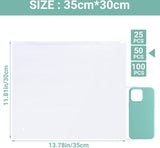 Zip Bags Kleding, 50 stuks 35 x 30 cm Zip Bags, Groot, Reistas, Kleding, Plastic Zak met Rits voor kleding, Handdoeken, Documenten, Reisaccessoires