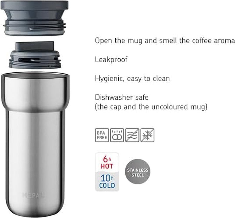 Thermosbeker Ellipse - 6 uur warm & 10 uur koud - thermobeker voor onderweg - geschikt als thee- en koffiekop om mee te nemen - past in alle bekerhouders - 475 ml