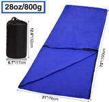 Zachte fleece slaapzak voor volwassenen, slaapzak, deken voor kamperen, reizen, wandelen, rugzakreizen, hotels, koud weer