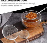 Keukenzeef roestvrij staal vergiet pastazeef fondue zeef scheeplepel zeef zeeflepel zeef zeeflepel voedselzeef sleuflepel skimmer lepel voor hot pot keuken bakken koken 4 stuks S