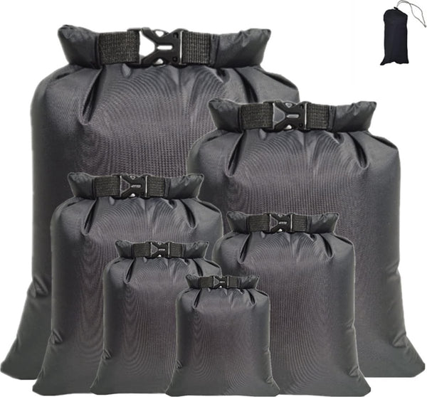 Waterdichte tas, 6 stuks, pakzak, waterdichte droogzak, droogtas voor reizen, raften, drijven, zwemmen, snorkelen, kamperen, fietsen, vissen, kajakken accessoires
