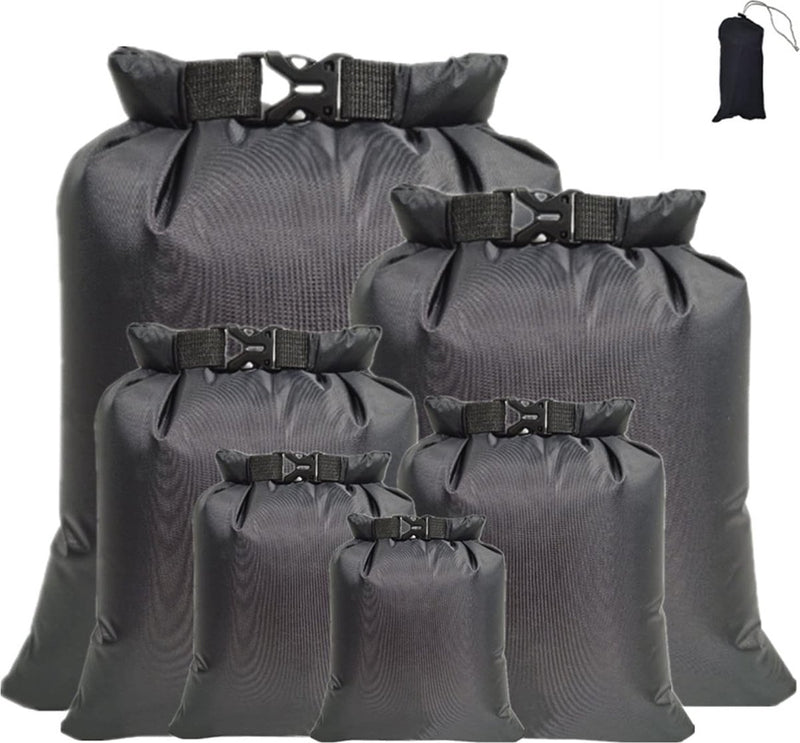 Waterdichte tas, 6 stuks, pakzak, waterdichte droogzak, droogtas voor reizen, raften, drijven, zwemmen, snorkelen, kamperen, fietsen, vissen, kajakken accessoires