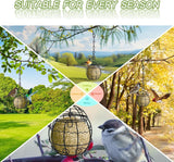 Meizenbollhouder, vogelvoederstation, mezenbollhouder met S-vormige haken, metalen vogelvoederhuis om op te hangen, voor tuin, outdoor, bos, wilde vogels zoals mussen, roodborstjes, mussen (4)