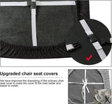 Stretch Diamond Mesh Waterdichte Eetkamerstoelhoezen Eetkamerstoelhoezen Keukenstoelhoezen met gesp (Taupe, 6)