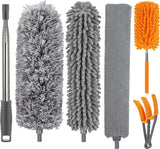 Reiniging Feather Duster met 30-100" Verlengpaal Plafondventilator Microfiber Duster Intrekbare opening Lange stofdoek voor hoge plafonds Spinnenweb Blinde muur