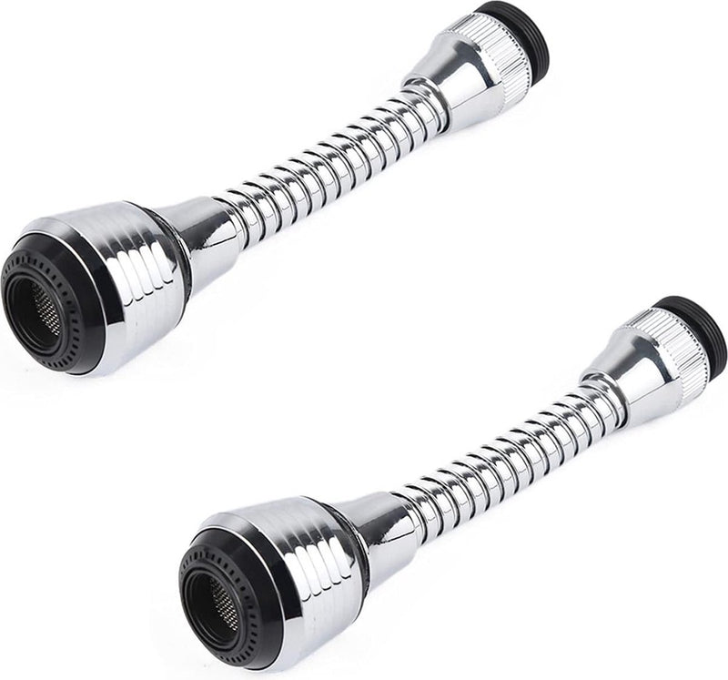 2 stuks flexibele kraanbeluchter, kraanverlenging, kraanbeluchter, voor kranen en douches in de meeste keukens, badkamers, bars en toiletten (2 modi)