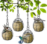 Meizenbollhouder, vogelvoederstation, mezenbollhouder met S-vormige haken, metalen vogelvoederhuis om op te hangen, voor tuin, outdoor, bos, wilde vogels zoals mussen, roodborstjes, mussen (4)