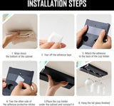 Set van 2 wijnglashouders, hangende glashouders, wijnglashouders onder de kast, wijnglashouder, glaswerkrek, ophangen, niet boren, wijnglazenrek, hangende glashouder, zwart (1)