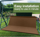 Vervangende schommelstoelhoes voor Hollywood schommelstoelhoes voor tuinstoel buiten 2- en 3-zits (bruin 168 x 56 x 56 cm)