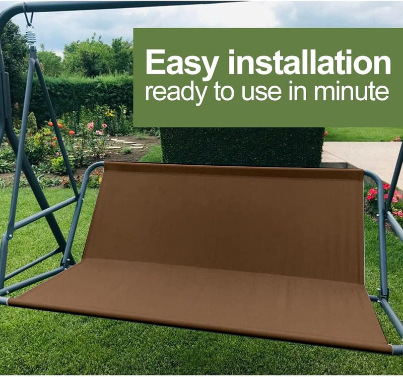 Vervangende schommelstoelhoes voor Hollywood schommelstoelhoes voor tuinstoel buiten 2- en 3-zits (bruin 168 x 56 x 56 cm)