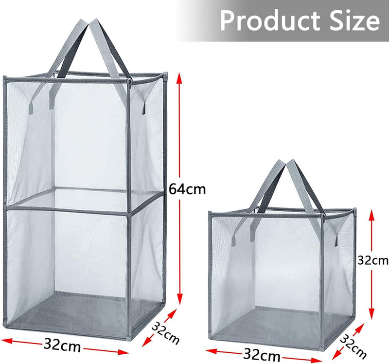 Wasmand, opvouwbare wasmand, waskist, wasbox, mandenopslag, wassorteerder, pop-up wasmand, speelgoedorganisator voor kinderen, opbergtas met handvat (klein)