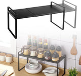 Keukenrek op het werkblad, uitbreidbaar, multifunctioneel metalen keukenrek, heavy duty, verstelbaar werkbladenrek, kruidenrek, organizer, pantry, vrijstaand voor keuken en badkamer