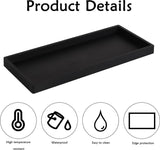 2 stuks zwarte badkamerdecoratie, dienblad zwart, badkamer dienblad, geschikt voor badkamerwerkblad, wastafel, toiletten (zwart)