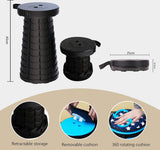 Opvouwbare kruk, draagbare klapkruk met kussen, campingkruk voor volwassenen, telescopische kruk, inklapbaar, voor , BBQ binnen, draagvermogen 120 kg, met draagtas