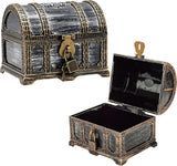 Afsluitbare schatkist voor kinderverjaardag, schatkist bruiloft met slot, kunststof piraten, schatkist, klein, bewaren en decor, schatkist piraat, schatfeest (1)