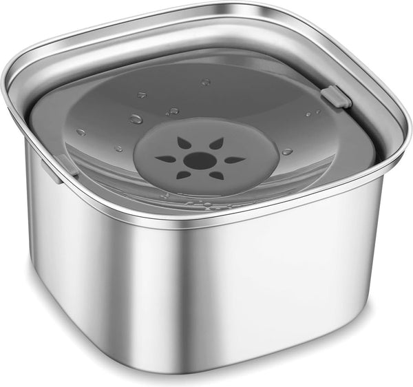 Waterbak Hond Zonder Kwijlen Roestvrij Staal 3L Drinkbak Hond Anti Schlabber Waterbak voor Honden Hondenbak Lekvrij