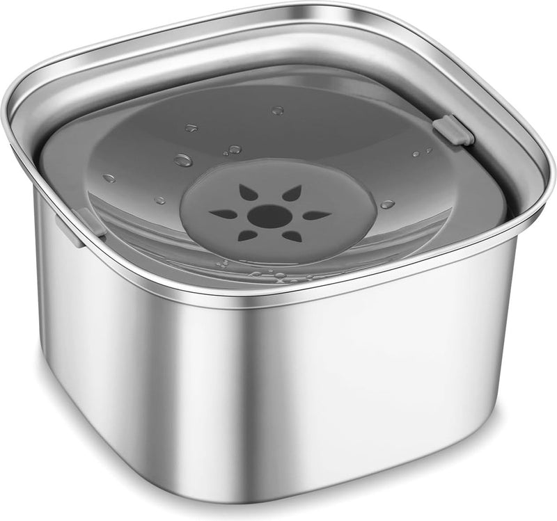 Waterbak Hond Zonder Kwijlen Roestvrij Staal 3L Drinkbak Hond Anti Schlabber Waterbak voor Honden Hondenbak Lekvrij