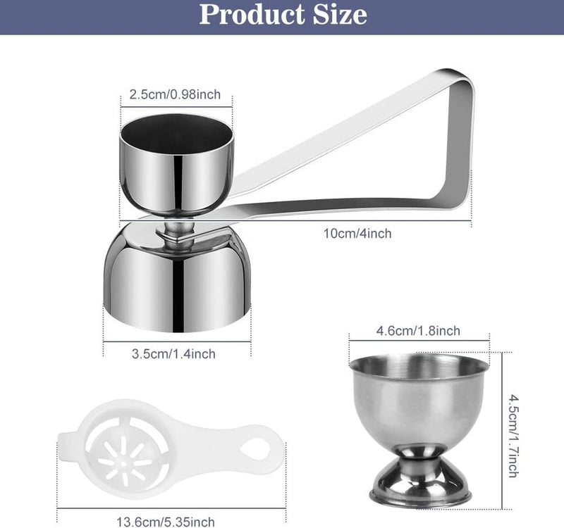 Set van 6 eierdopjes Grappige eierdopjesset Eieropener Eierdopjesset Eierstandaard Eierhouder met roestvrijstalen eieropener Eiersnijder Eierhopper Plastic scheidingsteken voor bakken, ontbijt, dessert