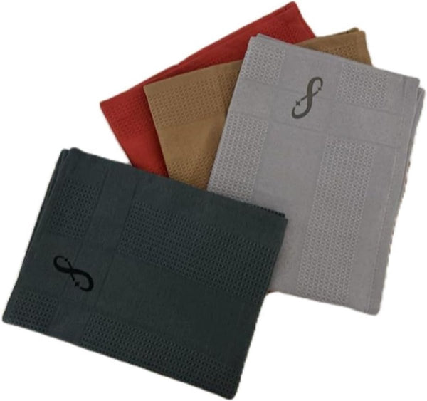 Venster, spiegel, glas, microvezel, poetsdoeken, multifunctionele reinigingsdoeken en voor auto, kantoor en UVM (4 stuks), grijs, antraciet, beige, roest-rood)