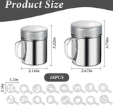 Icing Sugar Shaker Set - 2 cacao- en koffie-sjabloonshakers met 16 verschillende sjablonen, roestvrijstalen gaassjablonen voor chocolade, keuken, drankjes en bakken (2 maten)