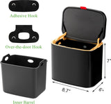 hangende keukencompostbak met deksel 4L verwijderbare roestvrijstalen prullenbak kleine keukenprullenbak voor aanrechtkast onder gootsteen zwart