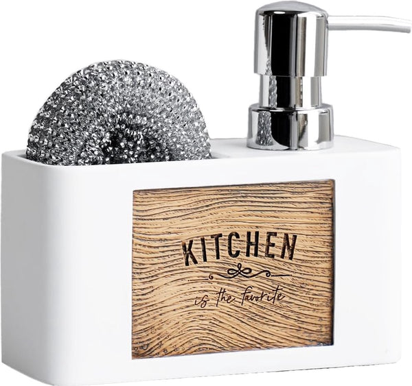 Afwasmiddeldispenser keukenzeepdispenser 14,5 x 6 x 13 cm spoelbakorganizer wit keukenzeepdispenser spoelbakorganizer keukenorganizer (wit)