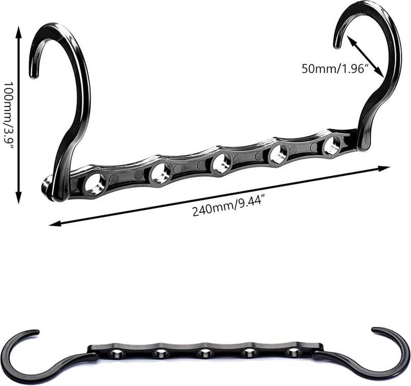 4 stuks 5-in-1 kleerhangers, ruimtebesparend, draaibare magische kleerhangers, kunststof, multifunctionele zwarte magische kleerhangers, voor kledingkast