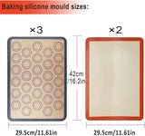 5 stuks bitterkoekjes bakmat, antislip bakmat, 42 cm x 29,5 cm broodmat, antiaanbakmat, permanente bakfolie, bakpapier, voor bitterkoekjes, koekjes, brood, pizzamat