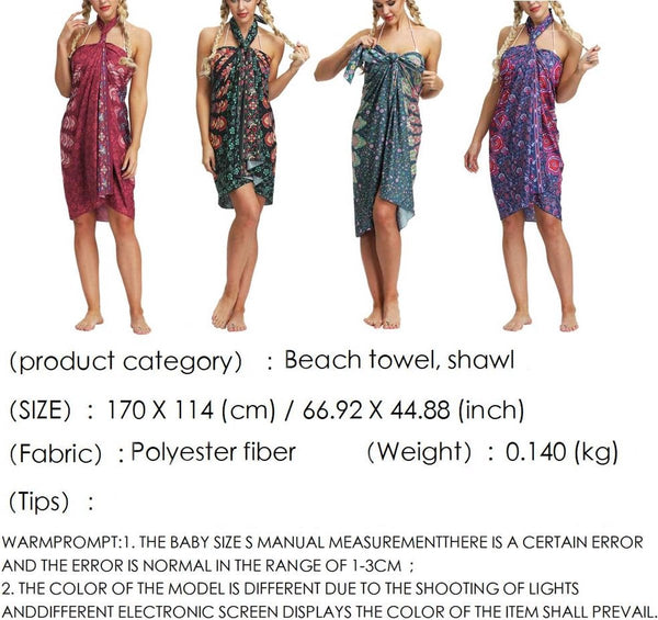 Boho sarong wrap bikini cover-up rok strandlaken