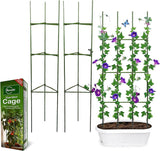 Plantenhouder, klimhulp, planten, robuuste tomatenkooi, tuinplant, steunstangen, kooi, lang staal, kunststof gecoate plantensticks met verbindingsstang (twee sets)
