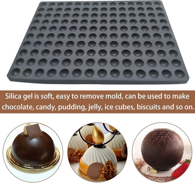 Bakmat, hondenkoekjes mini halve bal (2 cm), siliconen bakmat, hondenkoekjes bakvorm met deegspatel, anti-aanbaklaag, bakvorm voor doe-het-zelf hondenkoekjes en lekkernijen (grijs)