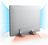 Aluminium verticale laptopstandaardhouder Dock, rechtopstaande opslag, verstelbare sleufbreedte 10 ~ 30 mm, geschikt voor alle MacBook en laptop, 2023-versie