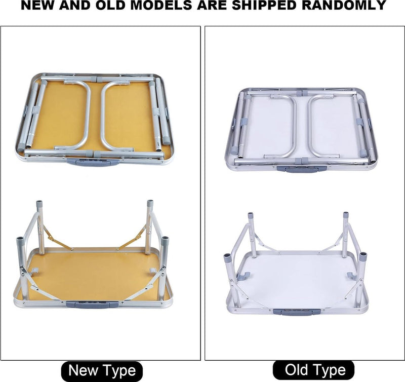 Opvouwbare kampeertafel, draagbare kleine aluminium picknicktafel, in hoogte verstelbare buitenkampeertafel, MDF, lichtgewicht, waterdicht en roestbestendig bureau