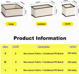 6 stuks opbergdozen kast, lade-opbergsysteem, kledingkast, organizer, opvouwbare opbergdoos, stof, kastorganizer voor sokken, stropdassen, kleding, ondergoed (off-white)