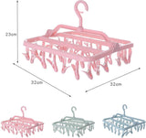 Droogrek, klein, inklapbaar, droogmolen voor buiten met 32 klemmen, waslijn, sokkendroger, camping, wasdroger, klein, voor ondergoed, sokken, handdoeken, babykleding